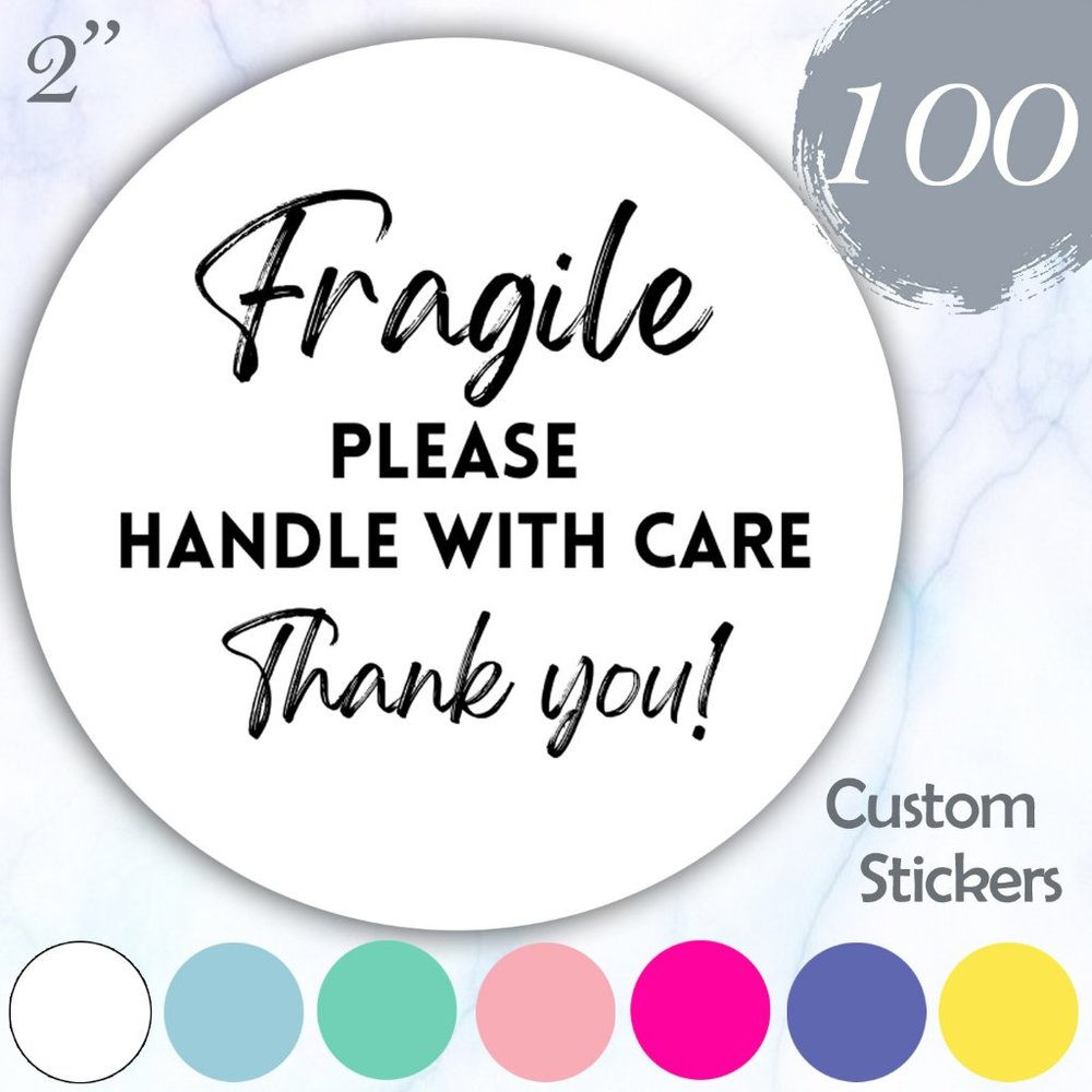 100 Thermal Fragile Stickers